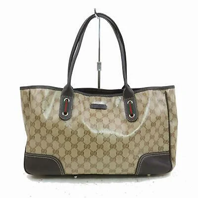 Women Gucci crossbody bags with a printed floral patternGucci Tote Bag Light Brown PVC (SHC1-15967)