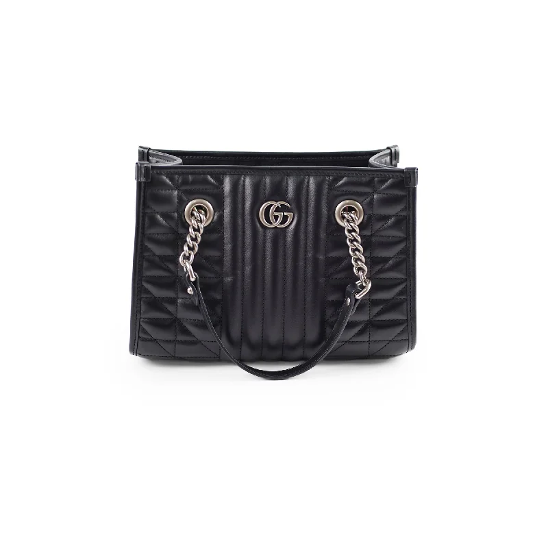 Women Gucci bags with a detachable mirror insideGucci Marmont Black Shoulder Bag