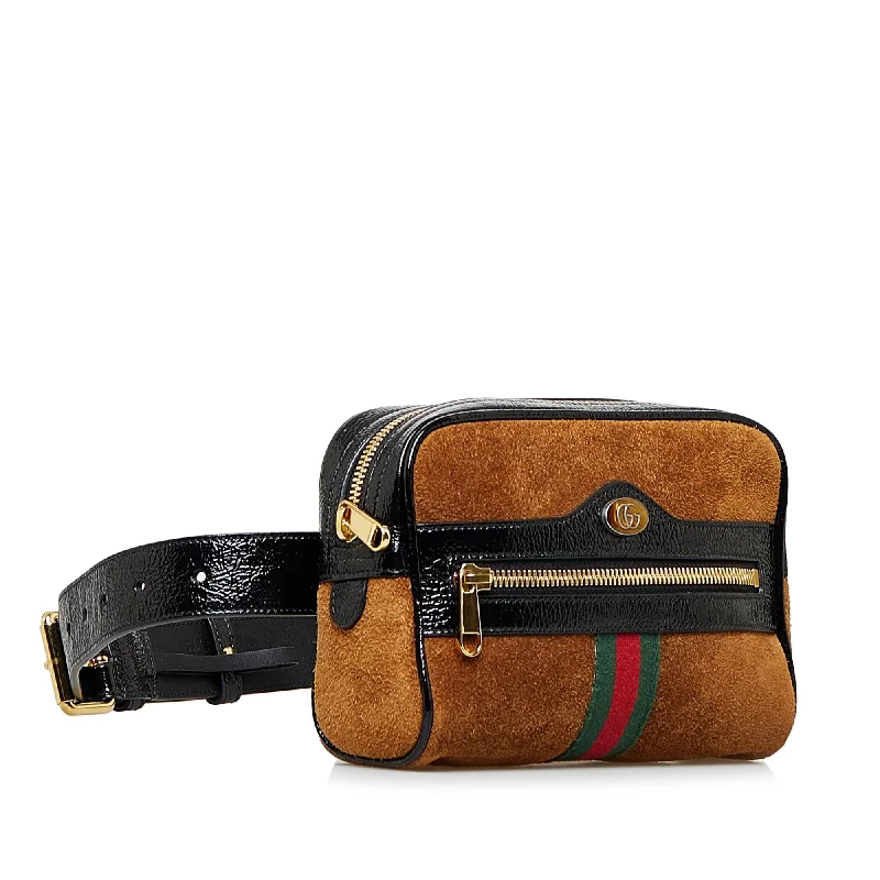 Gucci backpacks for women with a multi - pocket designGucci Small Ophidia Suede Belt Bag (SHG-huQAUt)