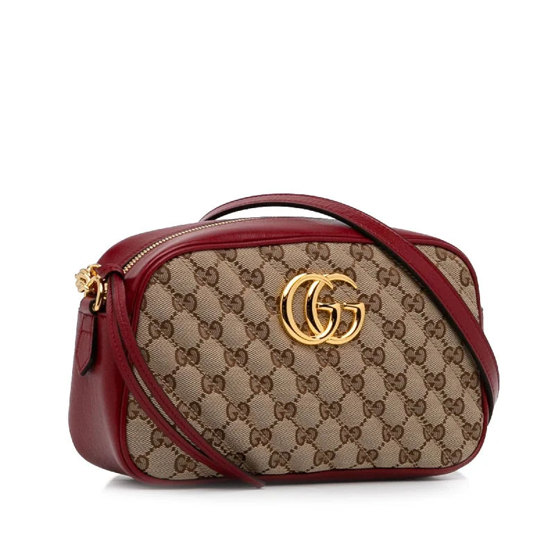 Gucci backpacks for women with a multi - pocket designGucci Small GG Canvas Marmont Crossbody bag (SHG-Sga3D4)