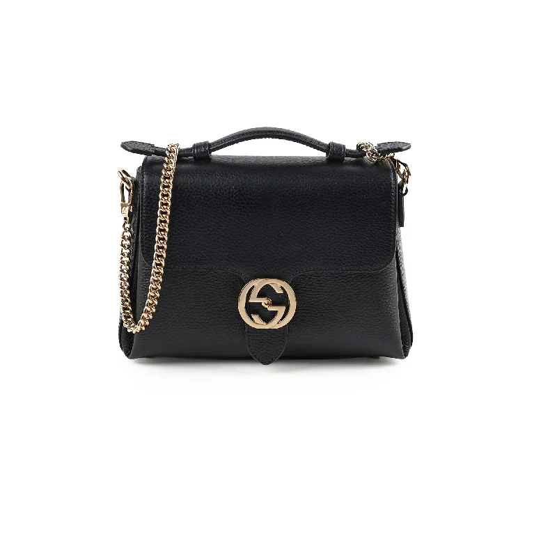 Ladies Gucci Dionysus bags with a star - shaped charmGucci Leather Top Handle Bag Black