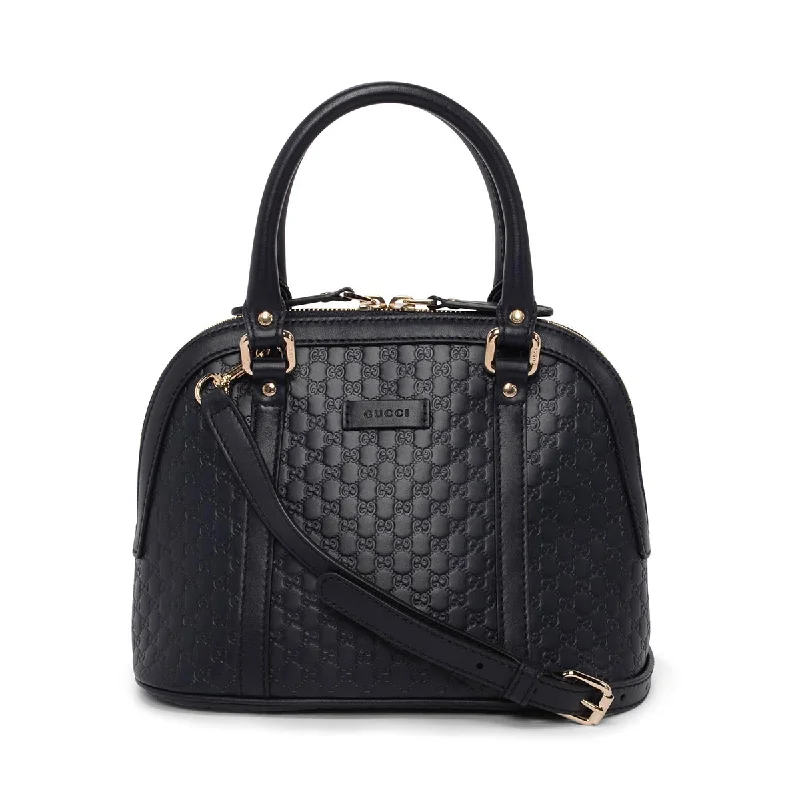 Women Gucci bags with a front - flap pocket for quick - access itemsGucci Navy Microguccissima Mini Dome Bag