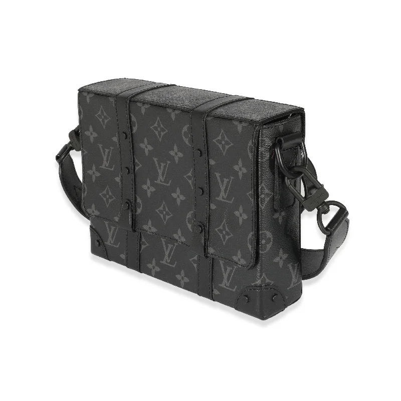 Louis Vuitton bags with a chain - link trim and a leather body for a modern edgeLouis Vuitton Monogram Eclipse Trunk Messenger