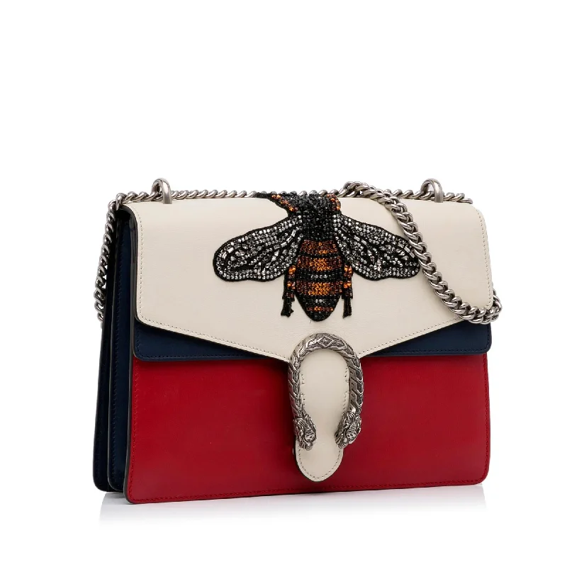 Gucci handbags for women with a metal - framed claspGucci Medium Embellished Bee Dionysus Shoulder Bag (SHG-VKbgfx)