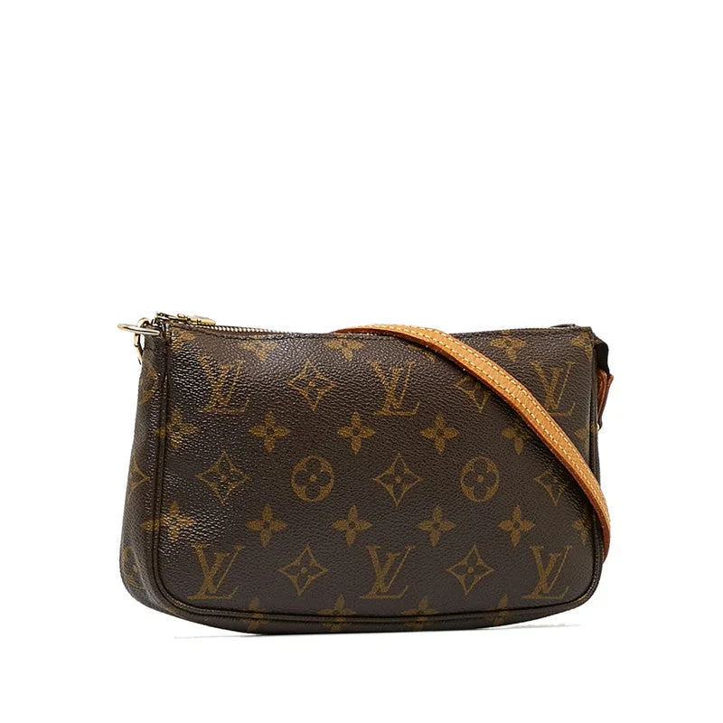 Louis Vuitton bags with a chain - link trim and a leather body for a modern edgeLouis Vuitton Monogram Pochette Accessoires Shoulder Bag M51980