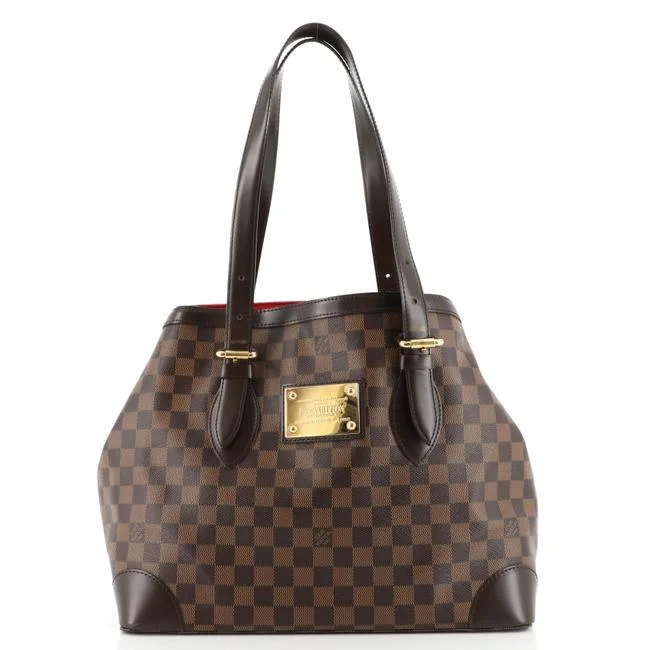 Louis Vuitton bags with a chain - link trim and a leather body for a modern edgeLOUIS VUITTON HAMPSTEAD MM TOTE