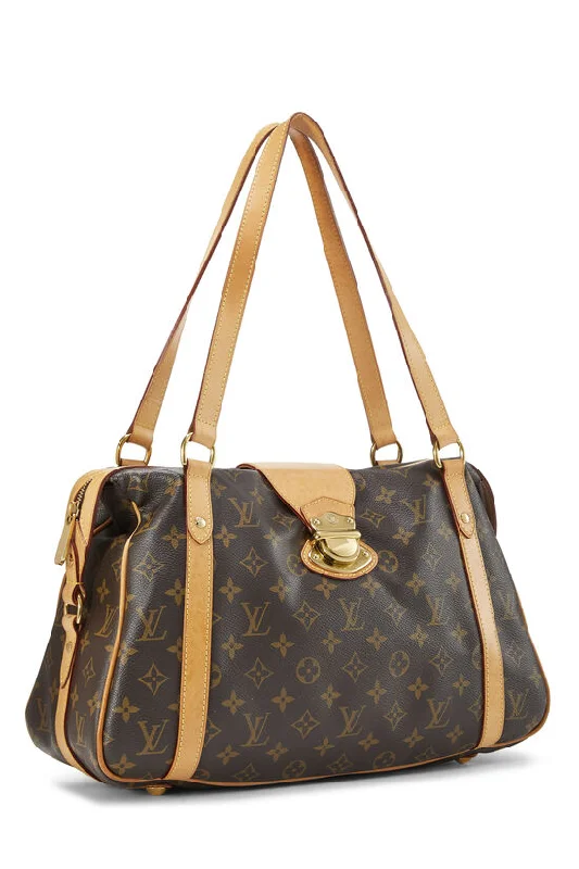 Louis Vuitton bags with a chain - link trim and a leather body for a modern edgeLOUIS VUITTON MONOGRAM STRESA PM BAG