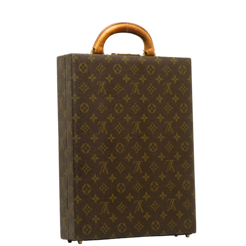 Louis Vuitton bags with a chain - link trim and a leather body for a modern edgeLouis Vuitton Monogram Vertical Trunk Attachment Case Brown PVC Leather  Louis Vuitton