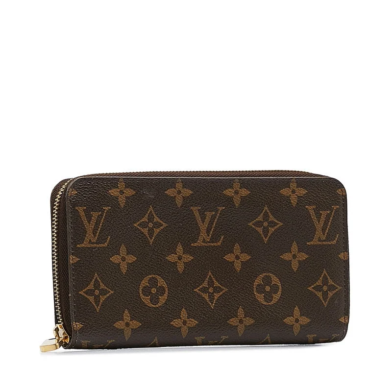 Louis Vuitton bags with a chain - link trim and a leather body for a modern edgeLouis Vuitton Monogram Jeep Wallet Roundfather Long Wallet M41894 Brown Rose Valerie PVC Leather Ladies Louis Vuitton