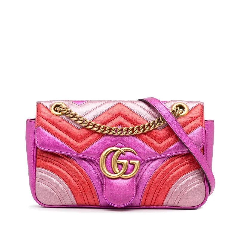 Women Gucci Sylvie bags with a monogram - embossed leatherGucci Small GG Marmont Matelasse Crossbody Bag (SHG-W03o10)