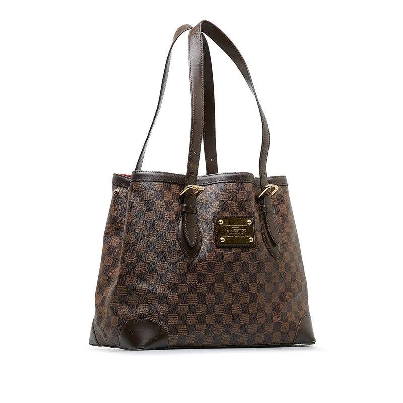 Louis Vuitton bags with a chain - link trim and a leather body for a modern edgeLouis Vuitton Damiere Hamsted MM Handbag N51204 Brown PVC  Louis Vuitton