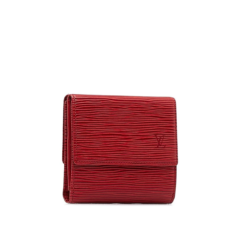 Louis Vuitton bags with a chain - link trim and a leather body for a modern edgeLouis Vuitton Epic Portemonnaie Belle Carthage Three Folded Wallet M6348E Castilian Red Leather  Louis Vuitton