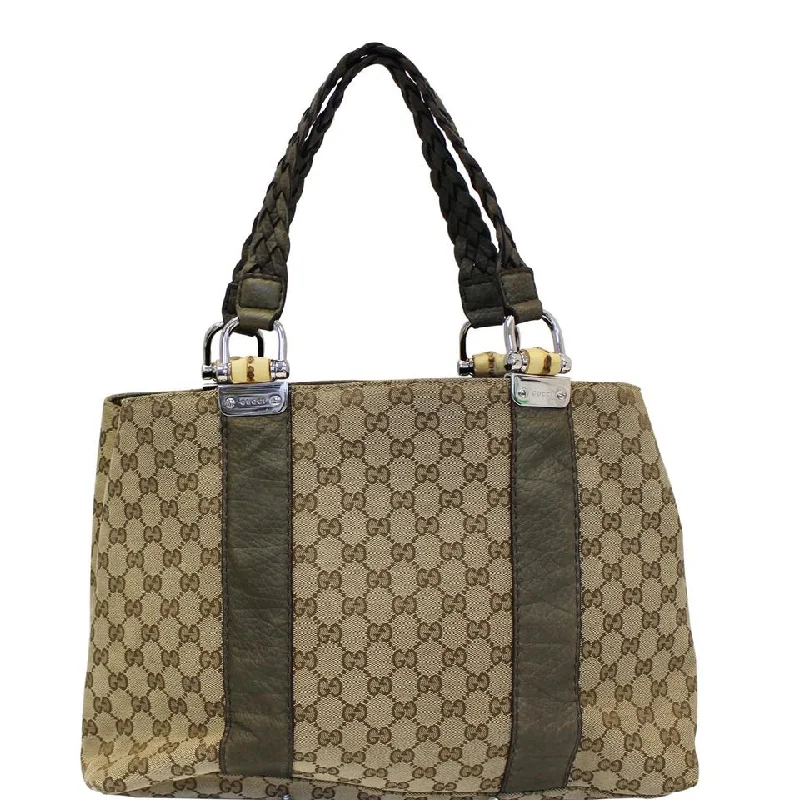 Gucci crossbody bags for women with adjustable leather strapsGucci Bag Bamboo Bar 232947 Beige Gg Monogram Canvas Tote