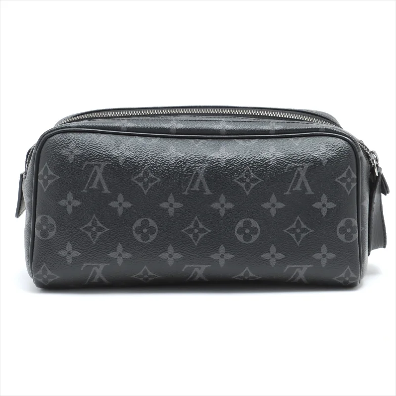 Louis Vuitton bags with a chain - link trim and a leather body for a modern edgeLouis Vuitton Monogram Eclipse Dopp Kit