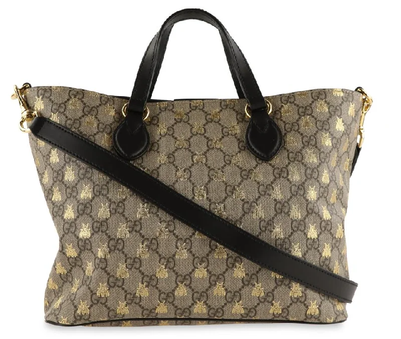 Gucci tote bags for women with a spacious interiorGucci Bees Gg Supreme Canvas Tote