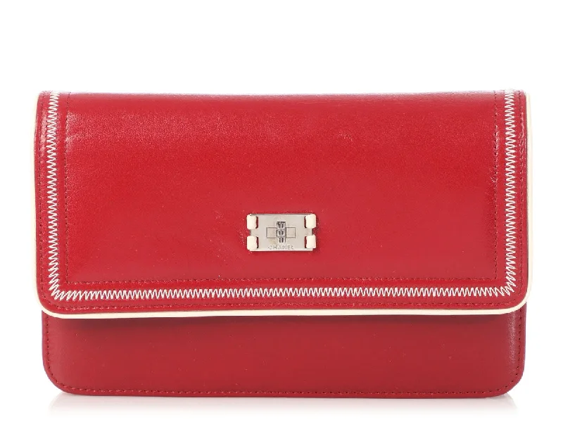 Chanel Limited Edition Handbag for CollectorsChanel Red Distressed Leather Wallet on a Chain WOC