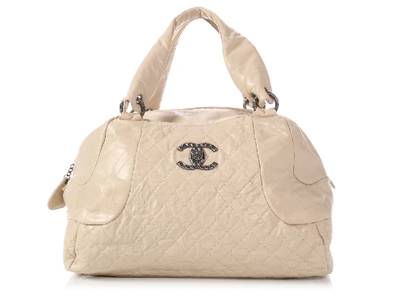 Chanel Colorful Handbag for Spring OutfitsChanel Extra Large Cream Crinkled Calfskin Bowler