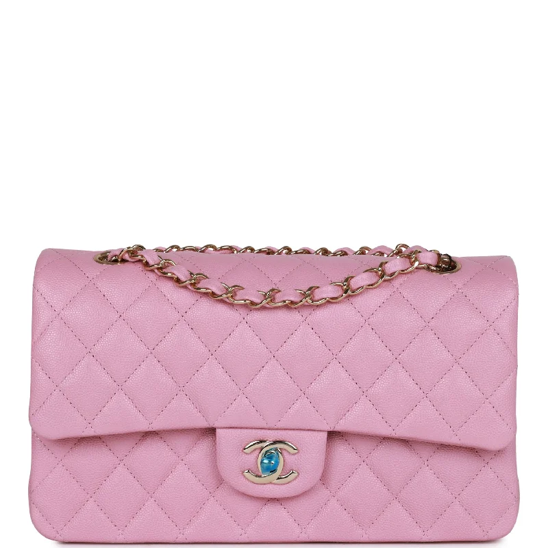 Chanel All - Match Handbag for Versatile StylingChanel Medium Classic Double Flap Bag Dark Pink Caviar Light Gold Hardware