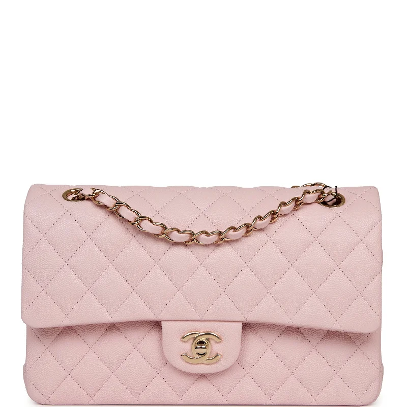 Chanel Quilted Leather Shoulder Bag for FashionistasChanel Medium Classic Double Flap Bag Light Pink Caviar Light Gold Hardware