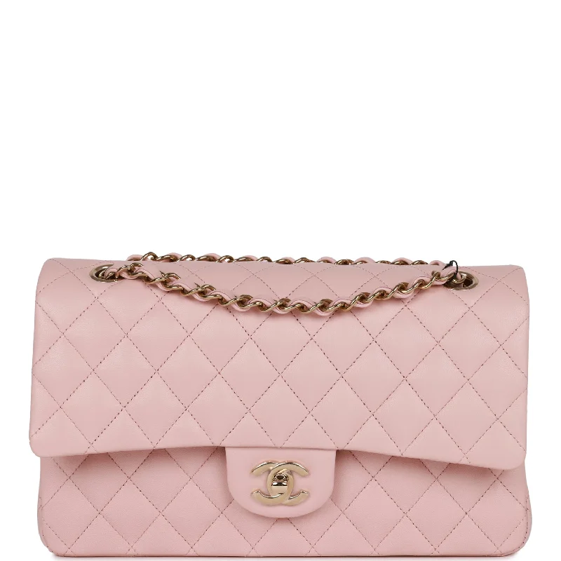 Chanel All - Match Handbag for Versatile StylingChanel Medium Classic Double Flap Bag Light Pink Lambskin Light Gold Hardware