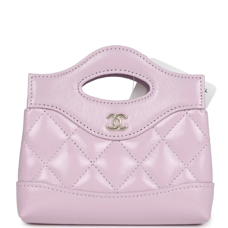 Chanel Luxury Handbag for High - End EventsChanel Micro 31 Shopper Light Purple Shiny Lambskin Light Gold Hardware