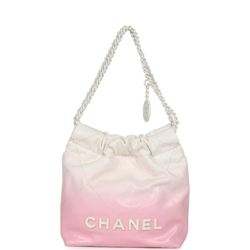 Chanel Colorful Handbag for Spring OutfitsChanel Mini 22 Bag Pink and White Ombre Calfskin Lacquered Metal Hardware