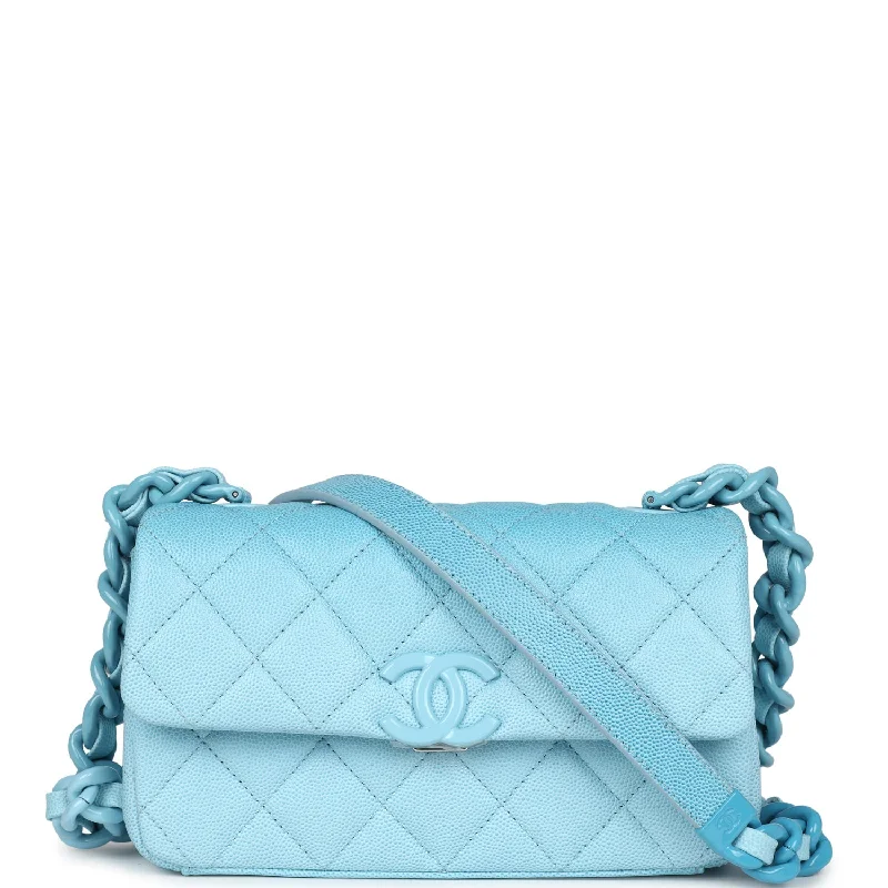 Chanel Designer Handbag with Unique DesignChanel Mini Flap Bag Blue Ombre Caviar Lacquered Metal Hardware