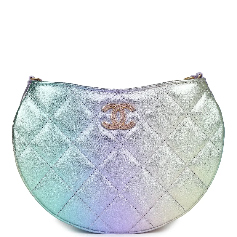 Chanel Medium Tote Bag for Office LadiesChanel Mini Hobo Bag Rainbow Metallic Lambskin Antique Gold Hardware