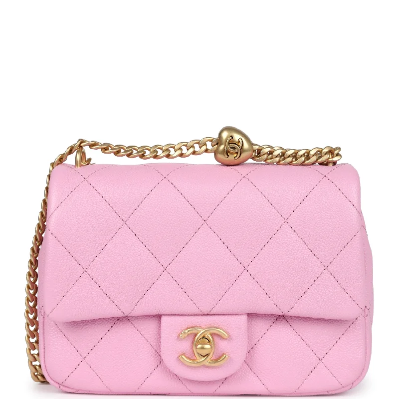 Chanel Medium Tote Bag for Office LadiesChanel Mini Sweetheart Crush Square Flap Bag Pink Caviar Aged Gold Hardware