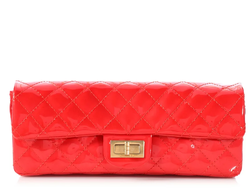 Chanel Handbag with Adjustable Strap for ComfortChanel Red Quilted Patent Reissue Clutch