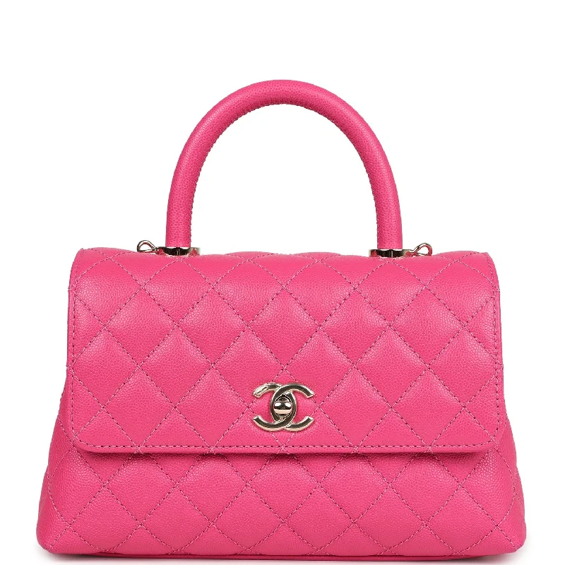 Chanel Classic Flap Bag for Evening PartyChanel Small Coco Handle Dark Pink Caviar Light Gold Hardware