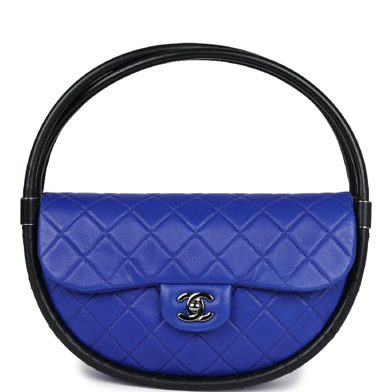 Chanel Medium Tote Bag for Office LadiesChanel Small Hula Hoop Bag Dark Blue and Black Lambskin Ruthenium Hardware