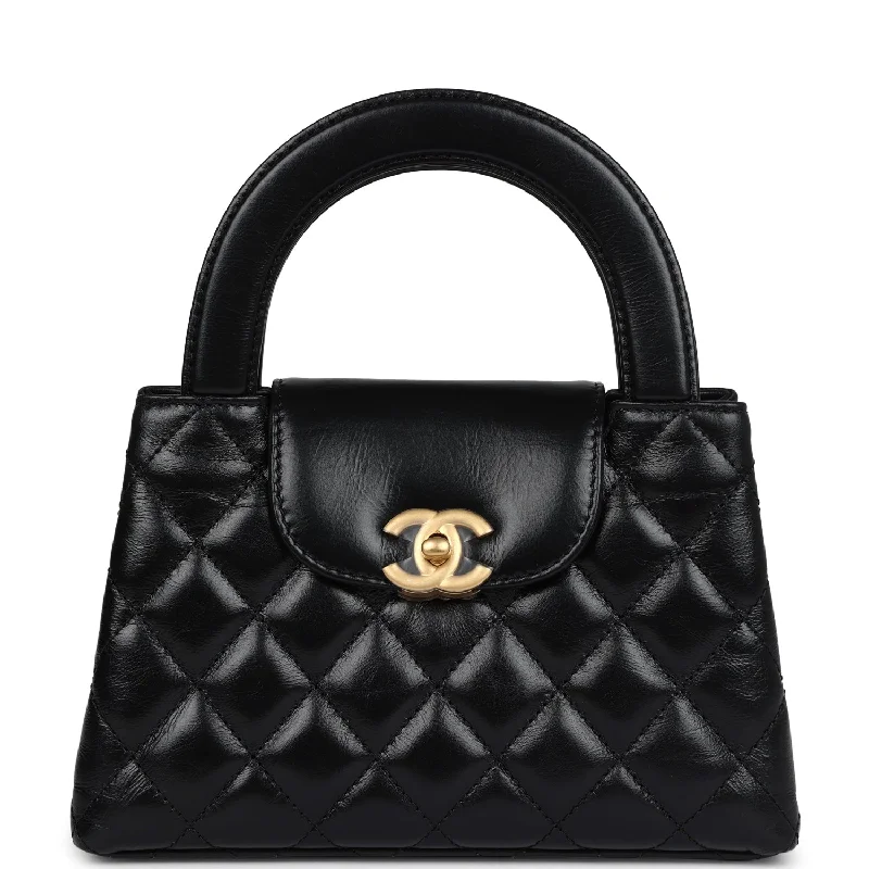 Chanel Quilted Leather Shoulder Bag for FashionistasChanel Small Kelly Shopper Black Shiny Aged Calfskin Brushed Gold Hardware