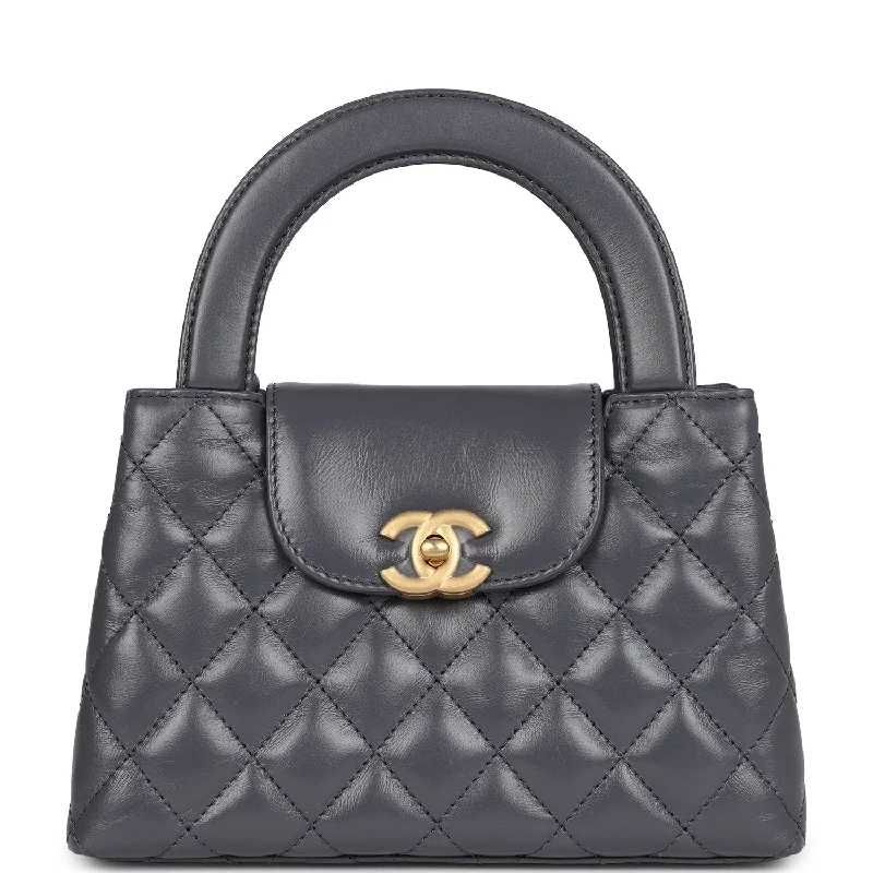 Chanel Chain Strap Handbag for Everyday UseChanel Small Kelly Shopper Dark Grey Shiny Aged Calfskin Brushed Gold Hardware