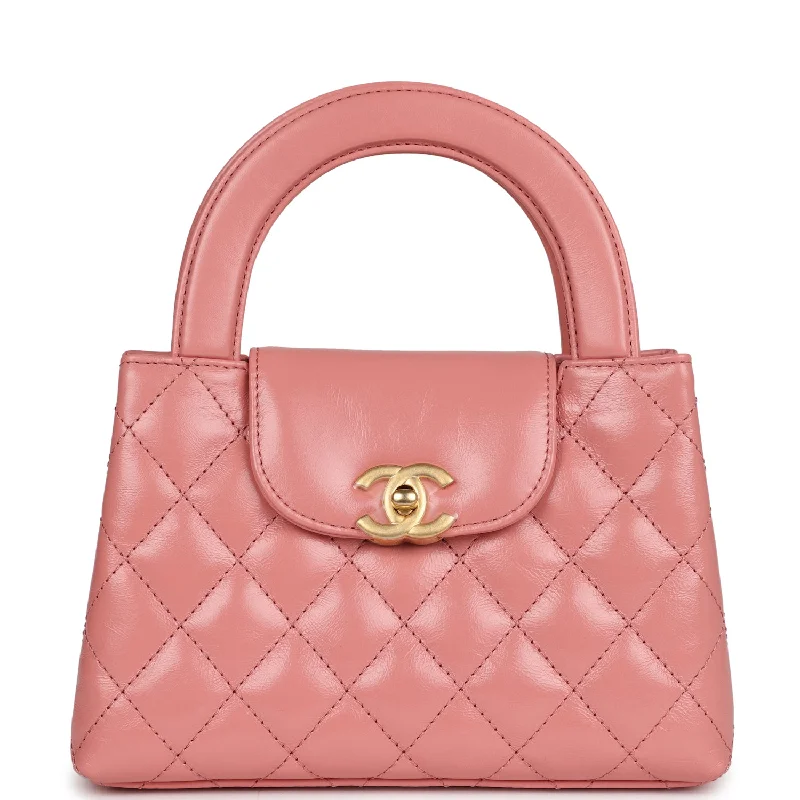 Chanel Luxury Handbag for High - End EventsChanel Small Kelly Shopper Pink Shiny Aged Calfskin Brushed Gold Hardware