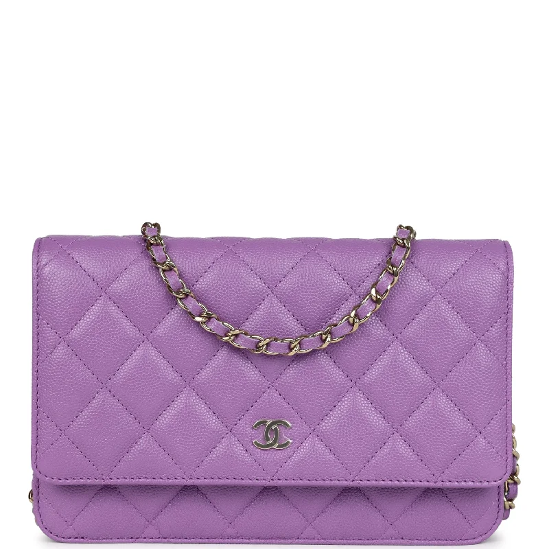 Chanel Designer Handbag with Unique DesignChanel Wallet On Chain WOC Purple Caviar Light Gold Hardware