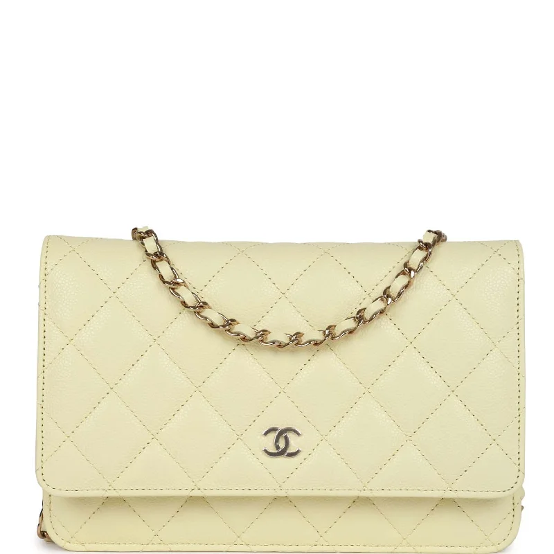 Chanel All - Match Handbag for Versatile StylingChanel Wallet on Chain WOC Yellow Caviar Light Gold Hardware