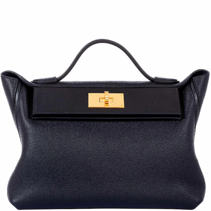 Hermès 24/24 29 Black Swift & Togo Gold Hardware