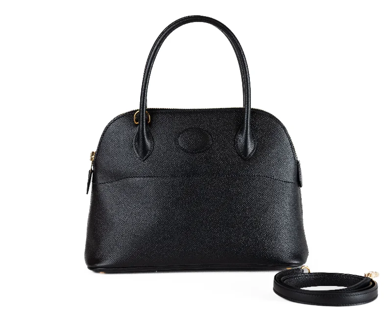 Hermès 27cm Black Epsom Bolide with  Gold Hardware