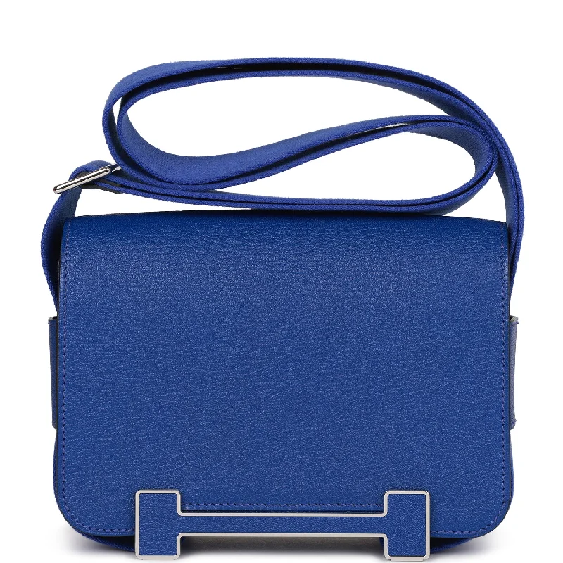 Hermes Geta Bleu Electric Chevre Palladium Hardware