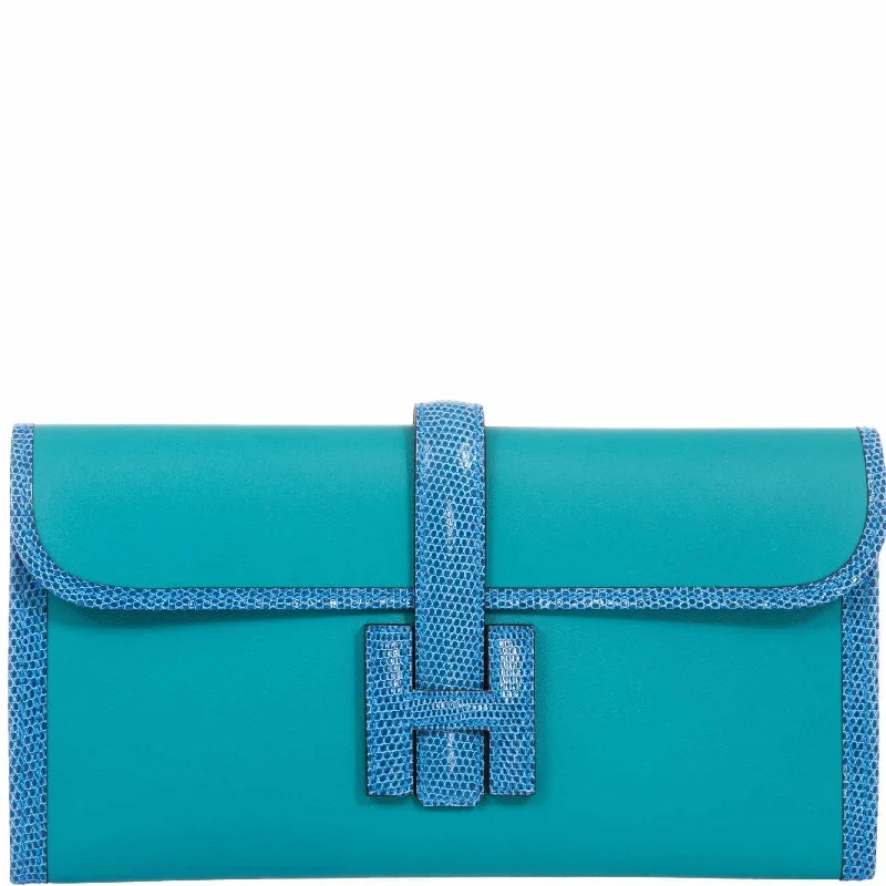 Hermès Jige Elan in Bleu Paon Swift and Mykonos Lizard, 2018