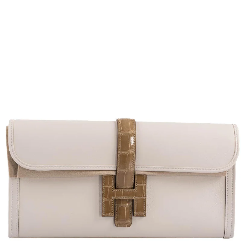 Hermès Jige Elan 29 Touch Nata Beige Swift Leather & Sable Alligator - 2021, Z