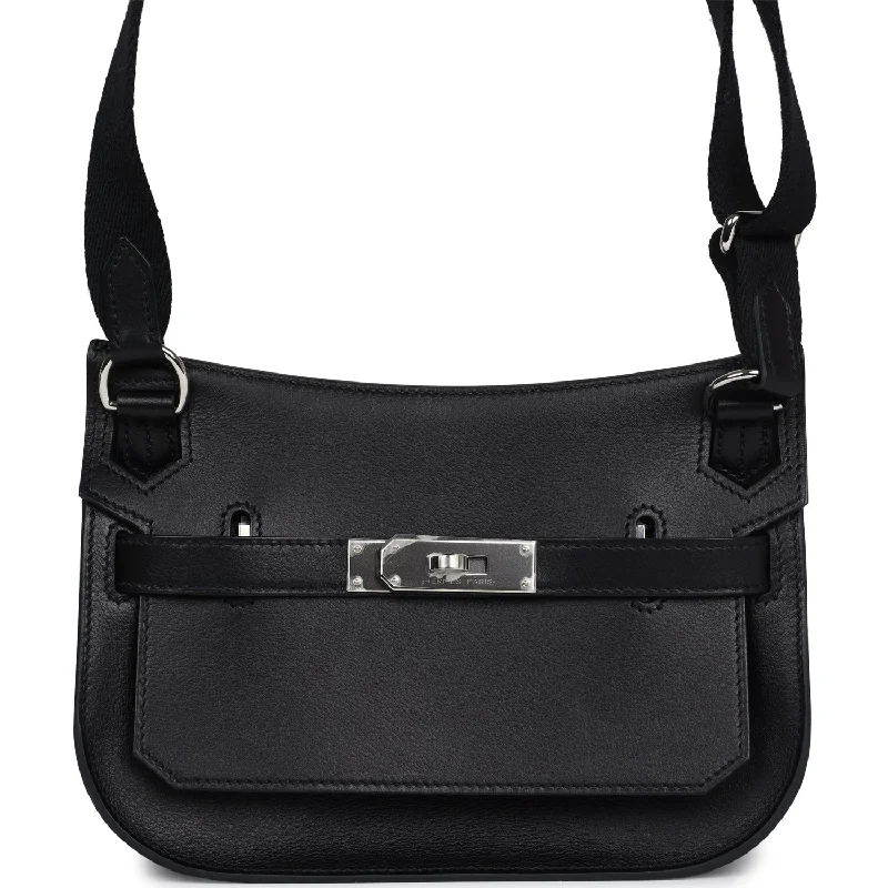 Hermes Jypsiere Mini Black Evercolor Palladium Hardware