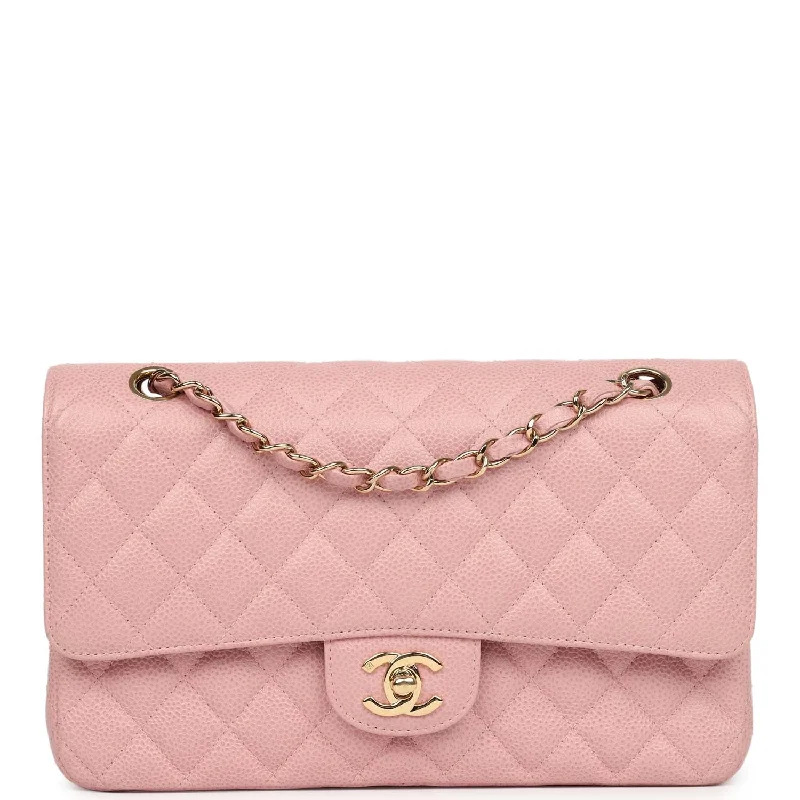 Chanel Chain Strap Handbag for Everyday UseVintage Chanel Medium Classic Double Flap Bag Pink Caviar Gold Hardware