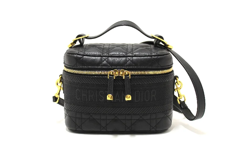 Trendsetting Christian Dior crossbody bags with a colorful strapAuthentic Christian Dior Black Lambskin Small Diortravel Vanity Case Crossbody Bag