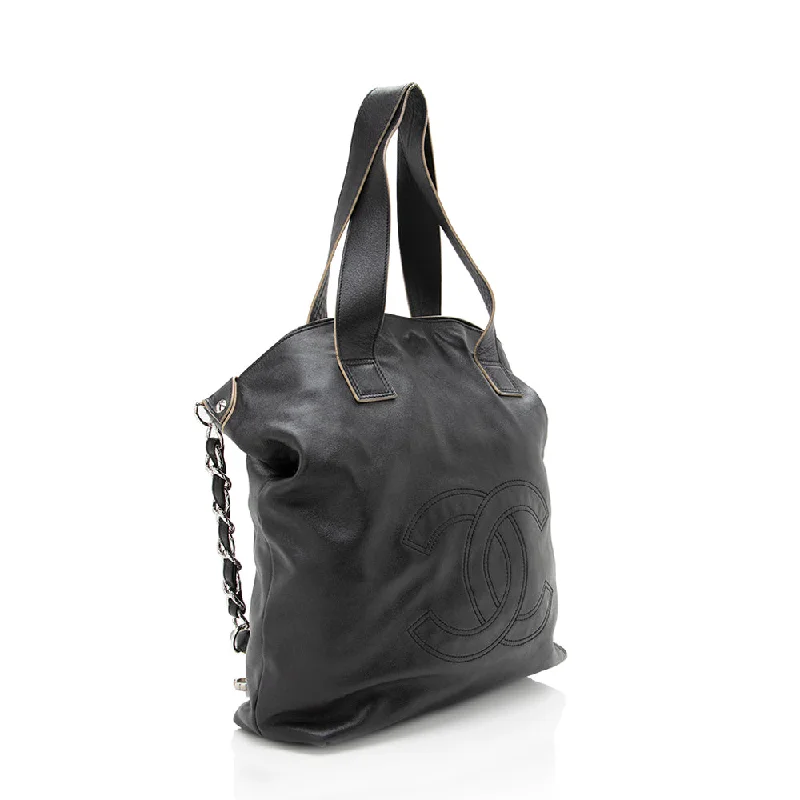 Chanel Black Handbag for Business MeetingsChanel Leather Soft Edgy Tote - FINAL SALE (17097)