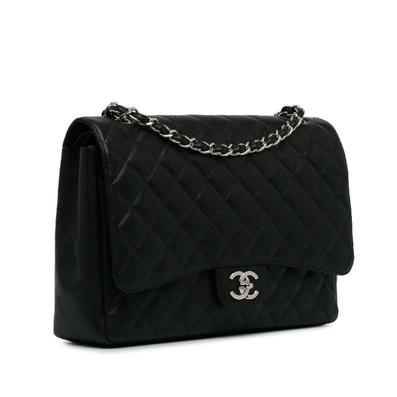 Chanel Quilted Leather Shoulder Bag for FashionistasChanel Maxi Classic Caviar Double Flap (UssHab)