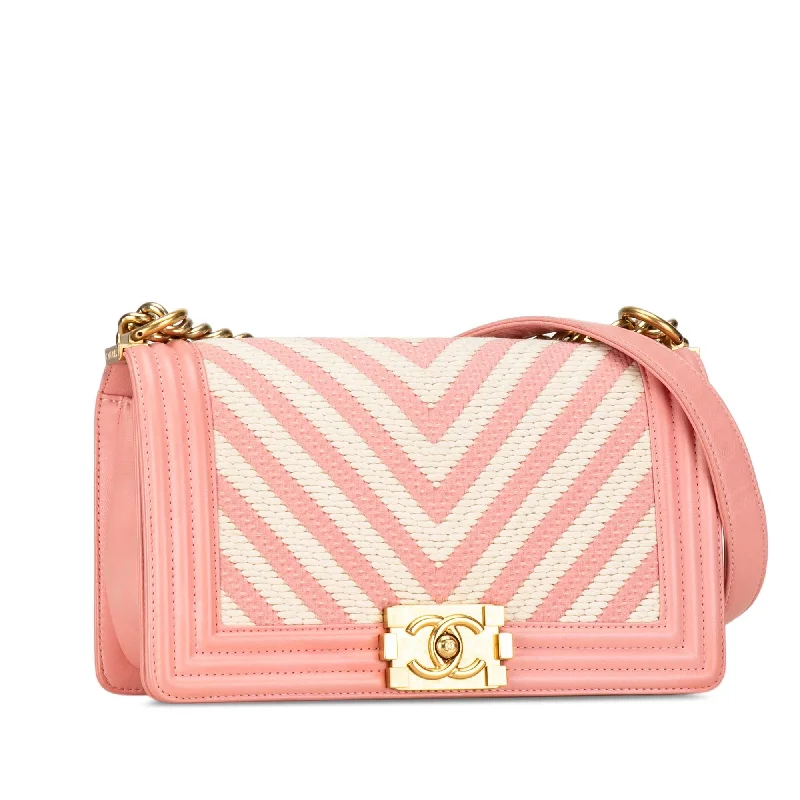 Chanel Colorful Handbag for Spring OutfitsChanel Medium Braided Chevron Boy Flap (9hhRjC)