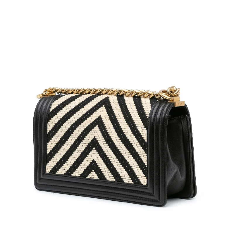 Chanel Lightweight Handbag for Daily ErrandsChanel Medium Braided Chevron Cotton and Lambskin Boy Flap (zXlQPe)