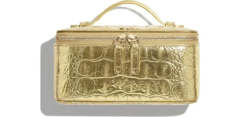 Chanel Limited Edition Handbag for CollectorsChanel Metallic Crocodile Embossed Calfskin & Gold Metal Classic Vanity Pouch